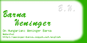 barna weninger business card